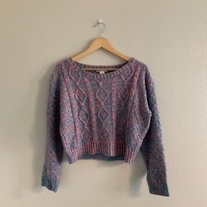 Cropped cotton candy checkered sweater size medium